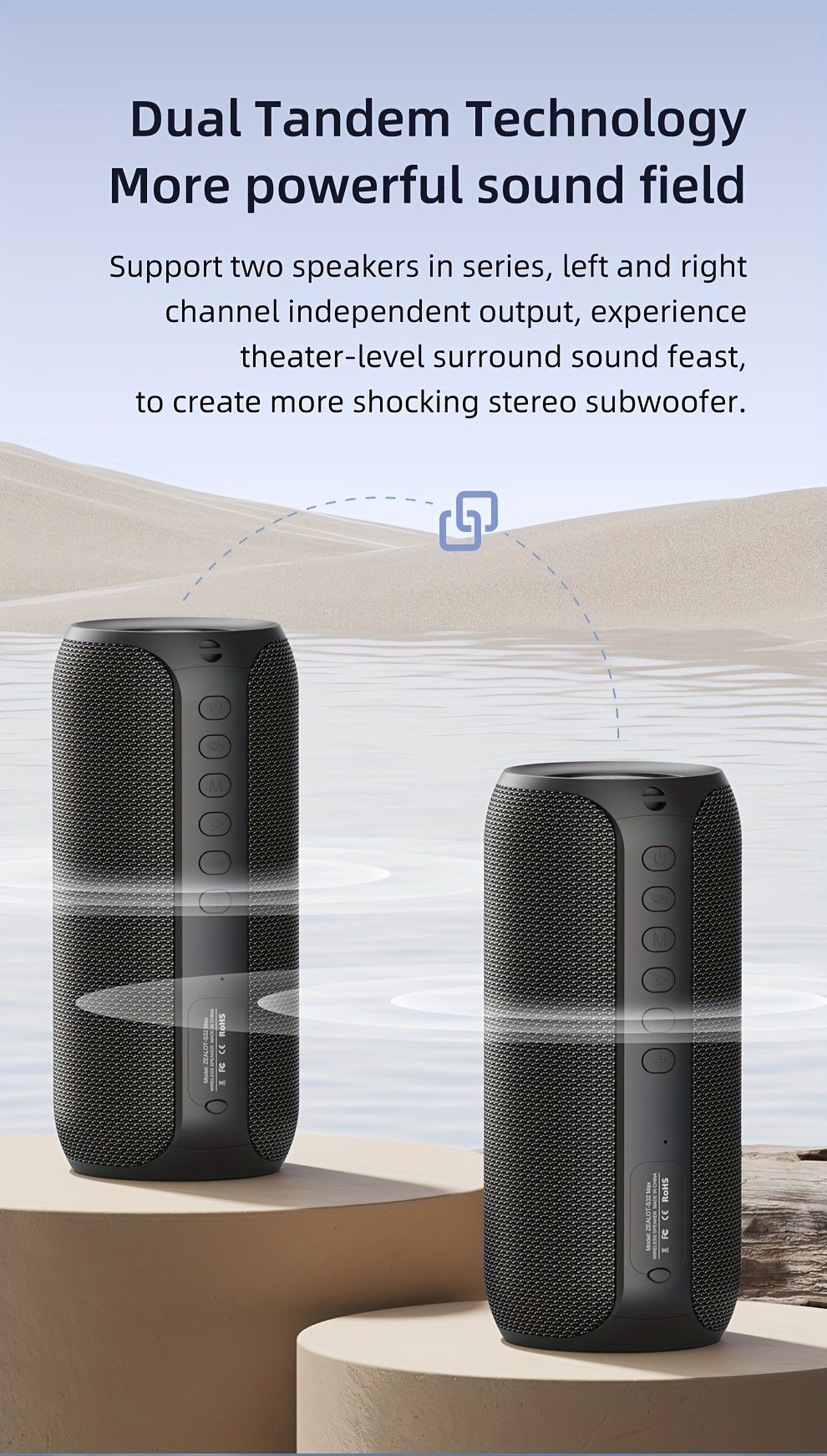 wireless bluetooth speaker, portable speaker, outdoor speaker, waterproof speaker, RGB light speaker, bass heavy speaker, camping speaker, beach speaker, Australia outdoor audio - Black - Size IPX7