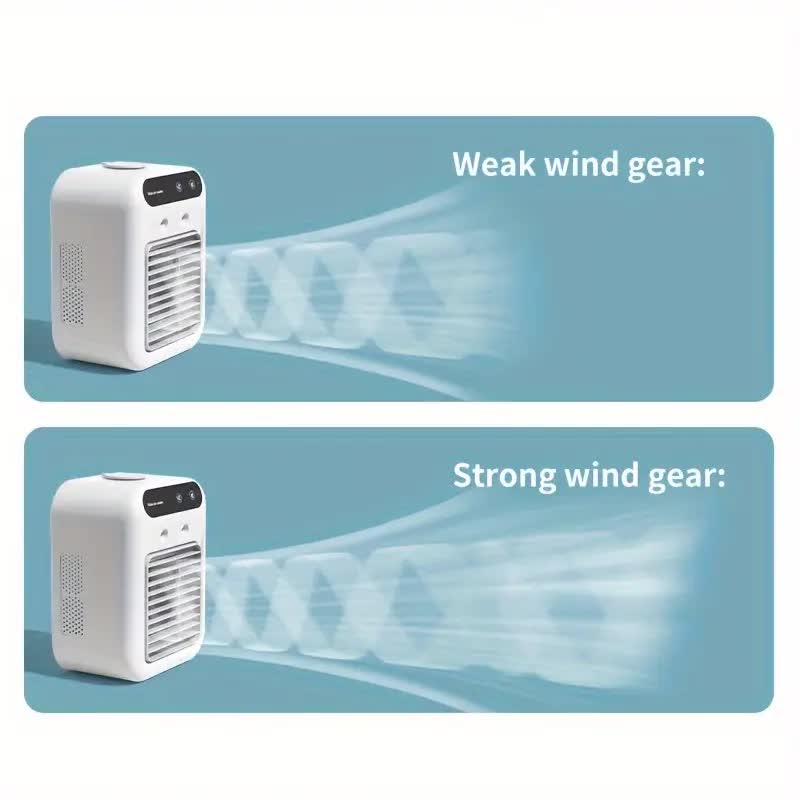 USB desktop fan and air cooler - Portable personal cooling fan, operates with USB power supply, suitable for home, office, dormitory, and travel. Compact desktop fan on the desk, quiet mini fan, equipped with lithium battery, no need for filter. Energy-sa