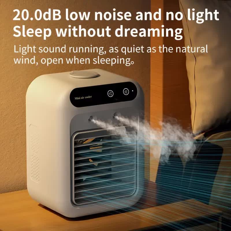 USB desktop fan and air cooler - Portable personal cooling fan, operates with USB power supply, suitable for home, office, dormitory, and travel. Compact desktop fan on the desk, quiet mini fan, equipped with lithium battery, no need for filter. Energy-sa