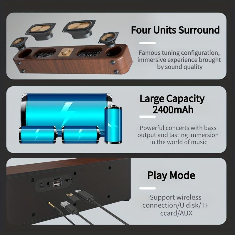 Wireless Speaker Portable Speaker Bluetooth Speaker Stereo Sound Subwoofer - Dark Green - Size 01