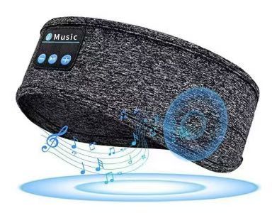 Wireless Sleep Headphones Headband Headphones Music Eye Mask Side Sleeper - Blue - Size 001