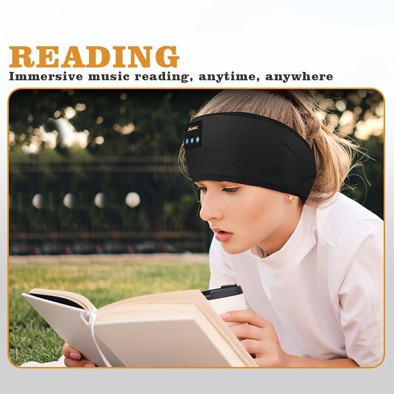 Wireless Sleep Headphones Headband Headphones Music Eye Mask Side Sleeper - Blue - Size 001