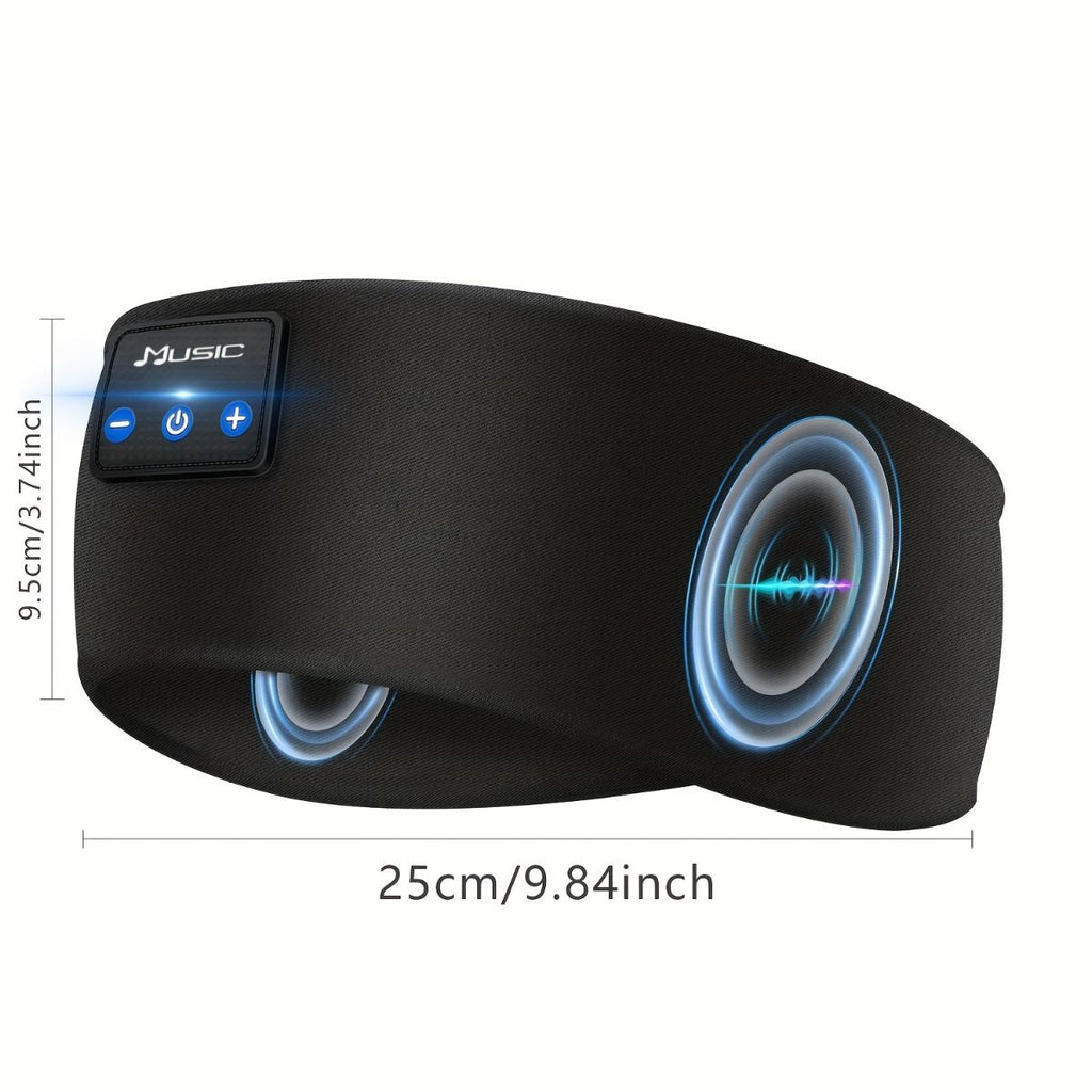 Wireless Sleep Headphones Headband Headphones Music Eye Mask Side Sleeper - Blue - Size 001