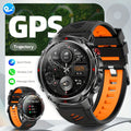 Men'S Outdoor Smart Watch GPS Sports Watch Water-Resistant Smart Watch Wireless - Black orange - Size 01