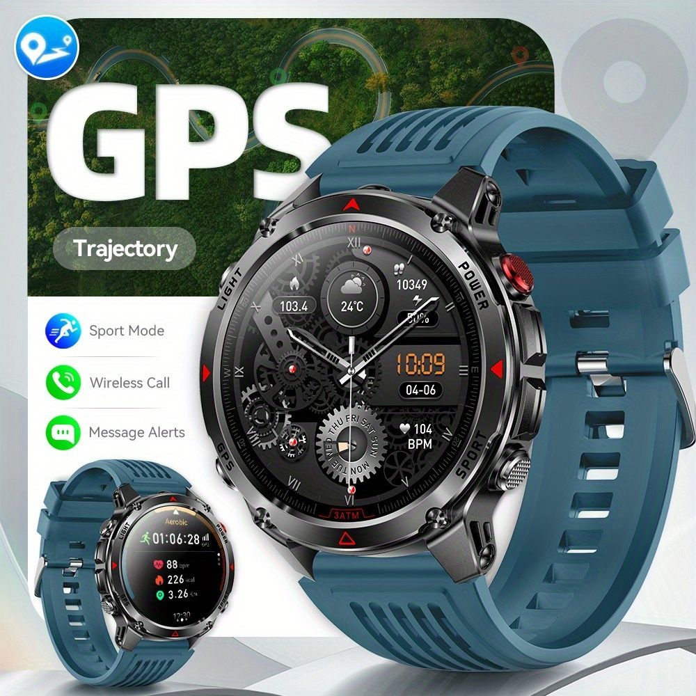 Men'S Outdoor Smart Watch GPS Sports Watch Water-Resistant Smart Watch Wireless - Gray - Size 01