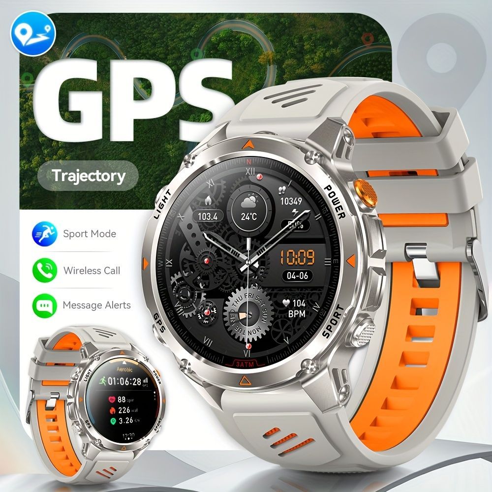 Men'S Outdoor Smart Watch GPS Sports Watch Water-Resistant Smart Watch Wireless - Gray - Size 01