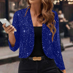 Sparkly Women'S Jacket Sheer Jacket Women'S Outerwear Fashion Jacket Glamorous - White - Size M