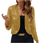 Sparkly Women'S Jacket Sheer Jacket Women'S Outerwear Fashion Jacket Glamorous - White - Size M