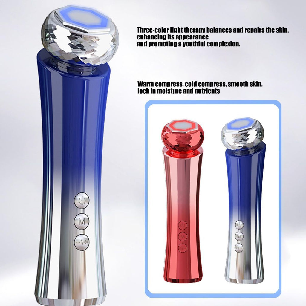 Mode Cooling and Warming Massage Tool with Silents Motor for Sensitives Skin and Tired Eye Relief Quiet Throb Massagers - Blue - Size 15cm