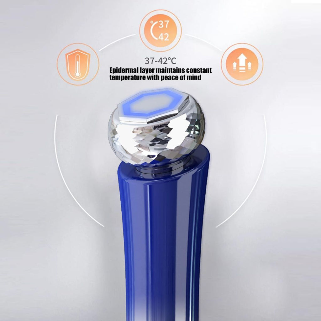 Mode Cooling and Warming Massage Tool with Silents Motor for Sensitives Skin and Tired Eye Relief Quiet Throb Massagers - Blue - Size 15cm