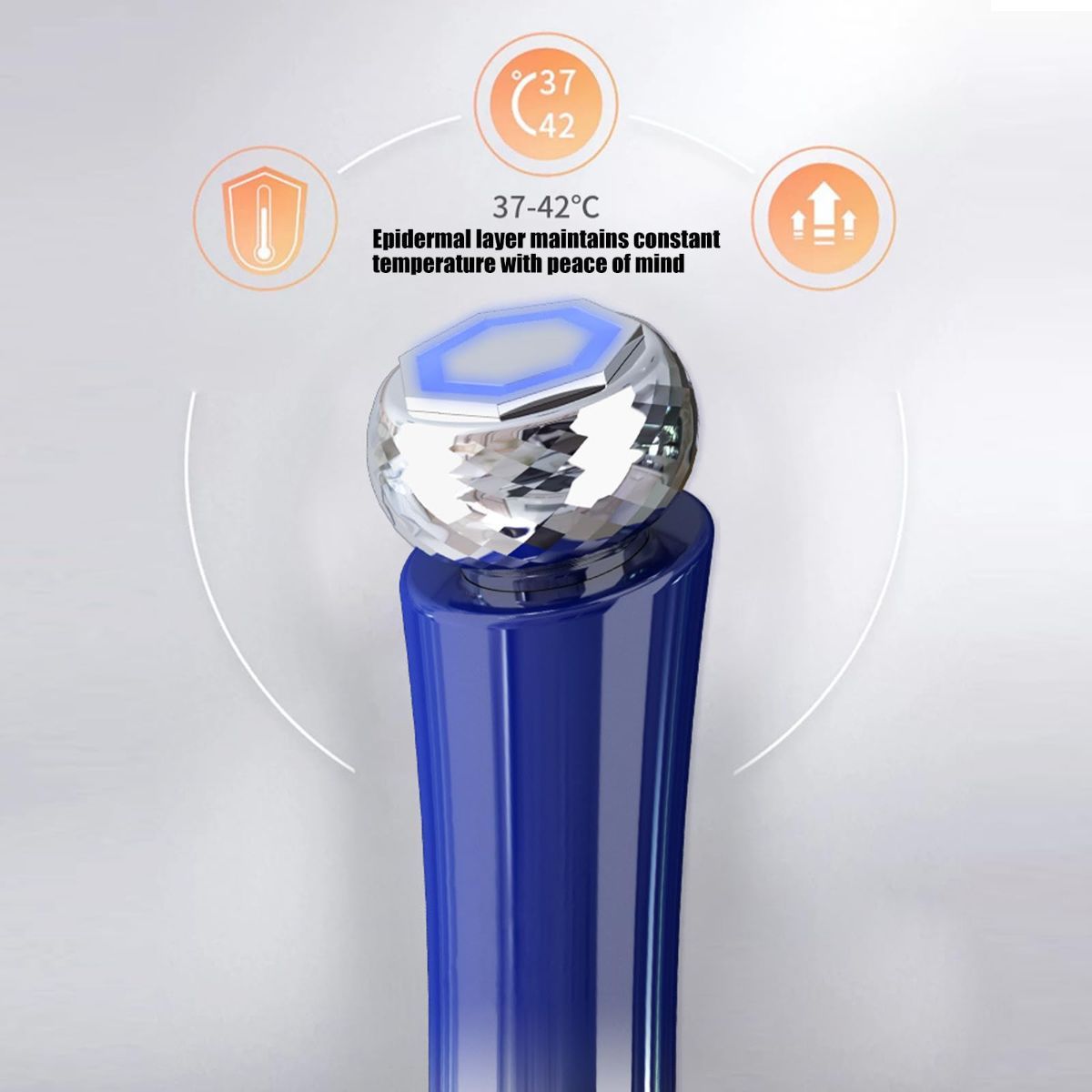 Mode Cooling and Warming Massage Tool with Silents Motor for Sensitives Skin and Tired Eye Relief Quiet Throb Massagers - Blue - Size 15cm