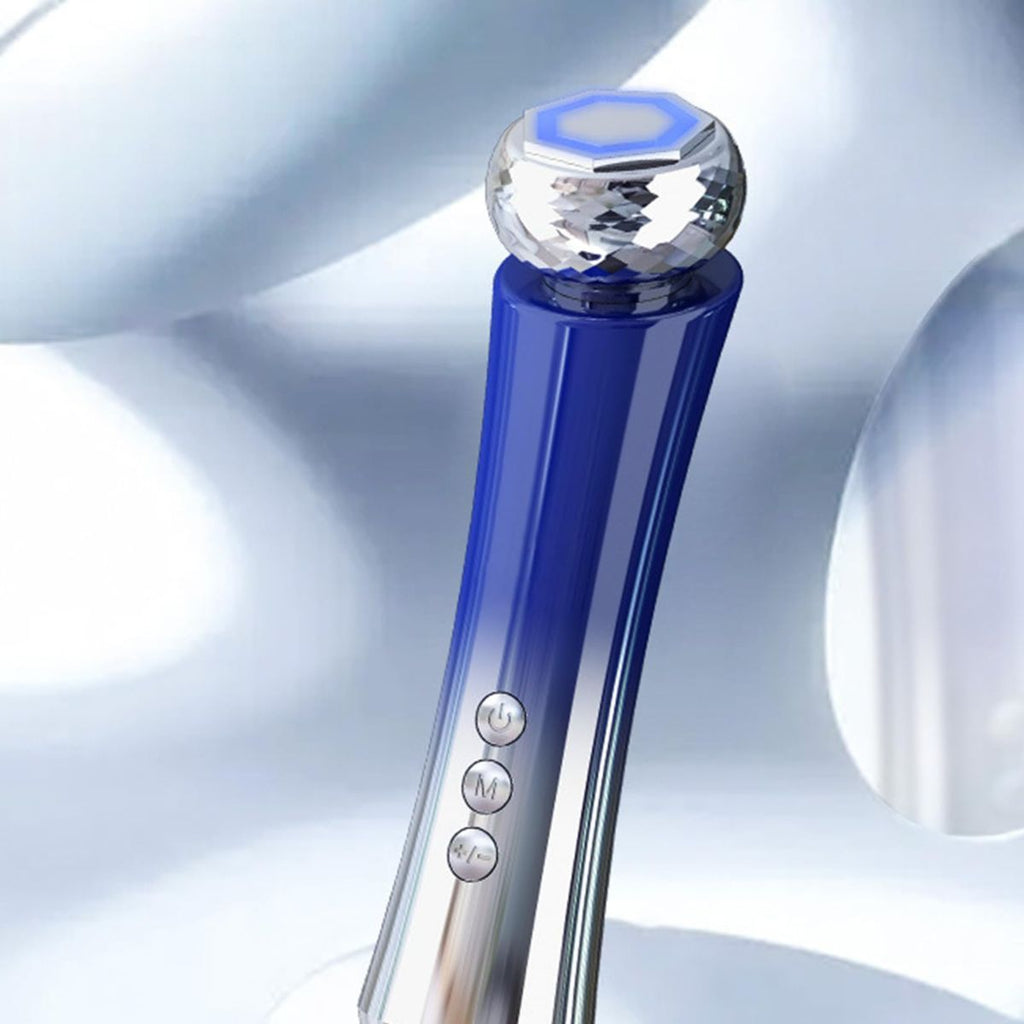 Mode Cooling and Warming Massage Tool with Silents Motor for Sensitives Skin and Tired Eye Relief Quiet Throb Massagers - Blue - Size 15cm