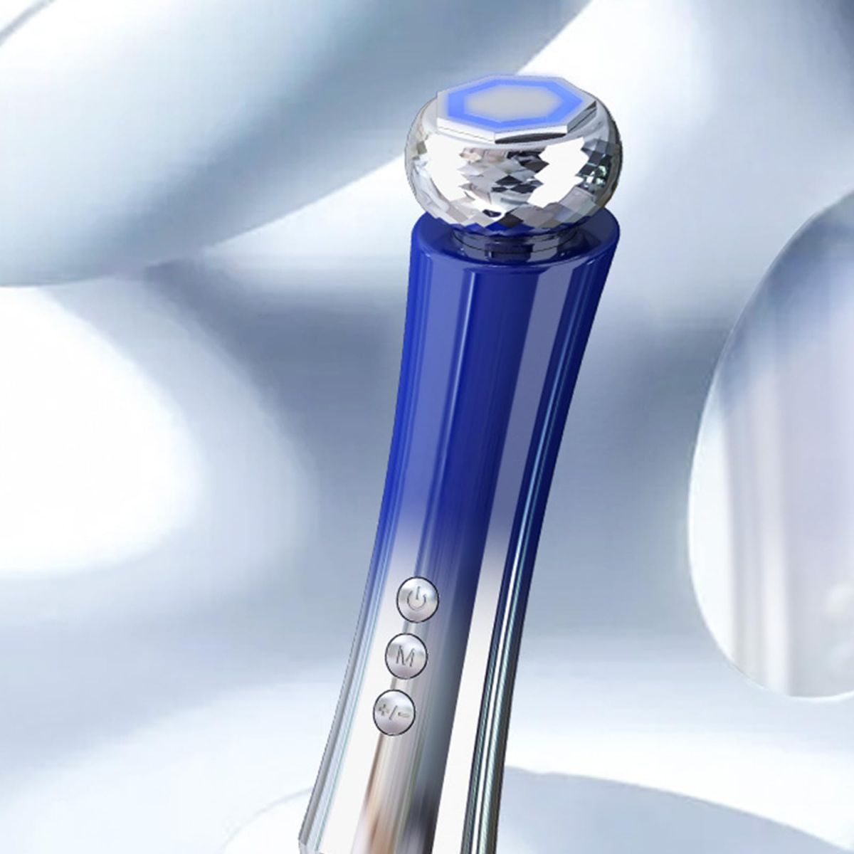Mode Cooling and Warming Massage Tool with Silents Motor for Sensitives Skin and Tired Eye Relief Quiet Throb Massagers - Blue - Size 15cm