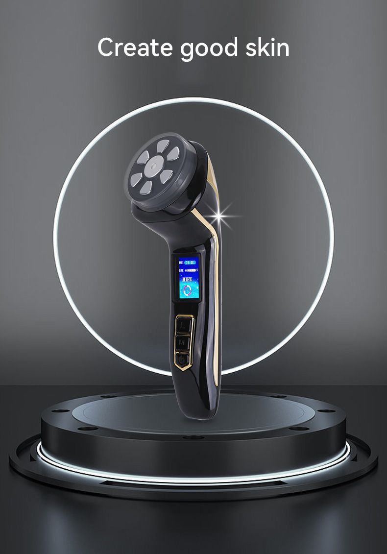 Facial Massager Device – Skin Care Tool for Anti-Aging– Face Lifting & Toning Massager for Hydration & Radiance – Home Spa for Women (Black)