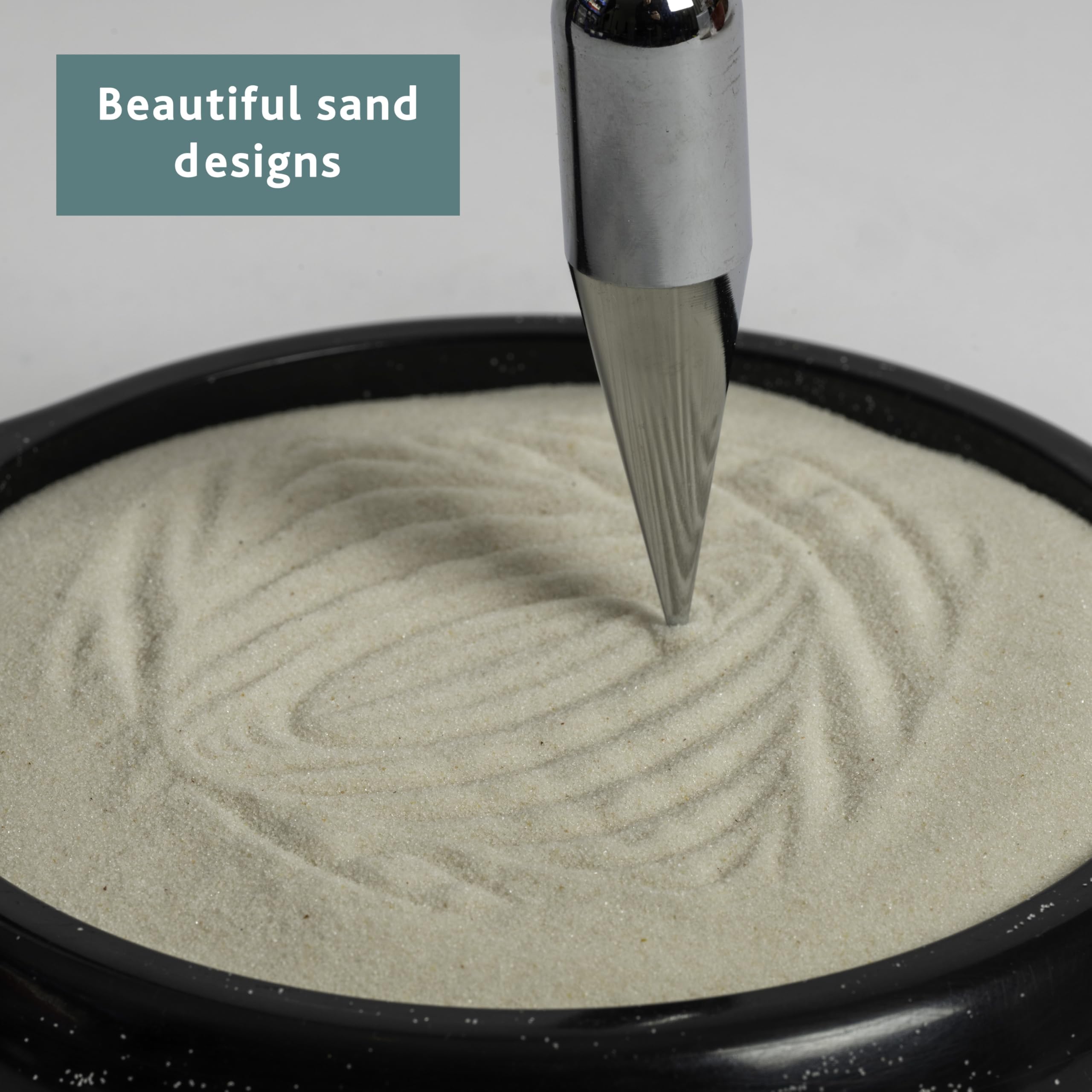 3D Sand Pendulum Desk Toy – Science Art Decor with Kinetic Sand Patterns, Earth Rotation Demo, Stress Relief for Office & Home (Black)