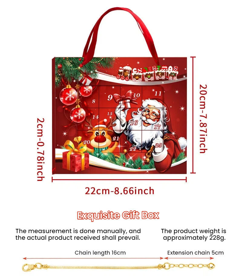 Christmas DIY Jewelry & Craft Advent Calendar for Kids - Fun Festive Toys with Santa, Tree & More(20*22*2cm)