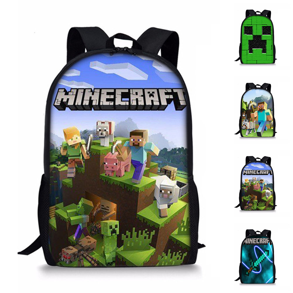 Minecraft-themed children's backpack, school bag, shoulder bag A