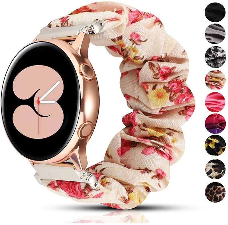 Compatible with Samsung Galaxy Watch Band 40mm 44mm 42mm Classic Scrunchies Bracelet Black Galaxy Watch 4 6