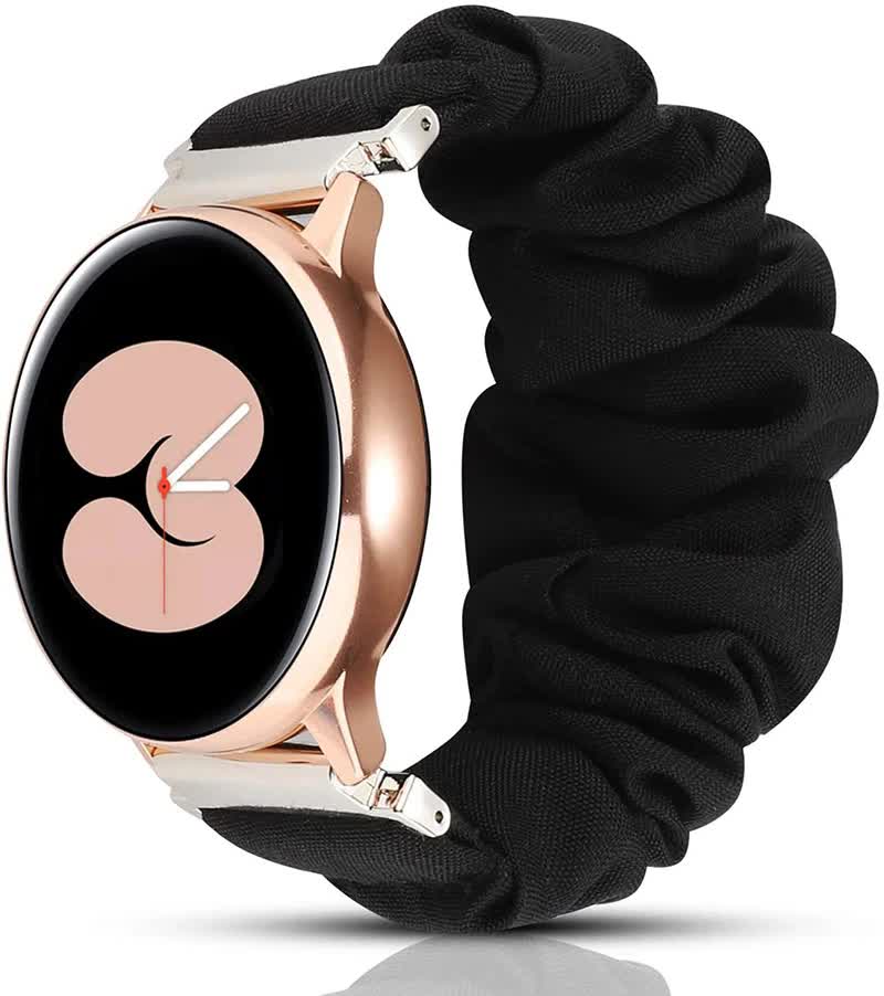 Compatible with Samsung Galaxy Watch Band 40mm 44mm 42mm Classic Scrunchies Bracelet Black Galaxy Watch 4 6