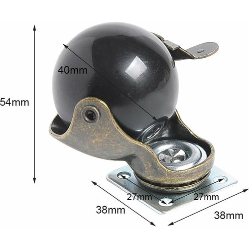4 pcs Furniture Leg Caster Wheels (1.5Inch (40Mm) - With Brake)