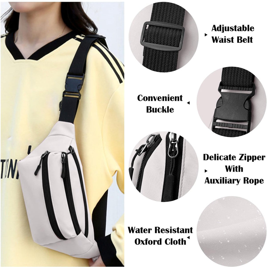 Riem Outdoor Bag - Fanny Pack - Waterproof Fanny Pack - Women's and Men's - Fanny Pack - Phone Bag - Swimming - Festival - Waterproof Fanny Pack - Off-White
