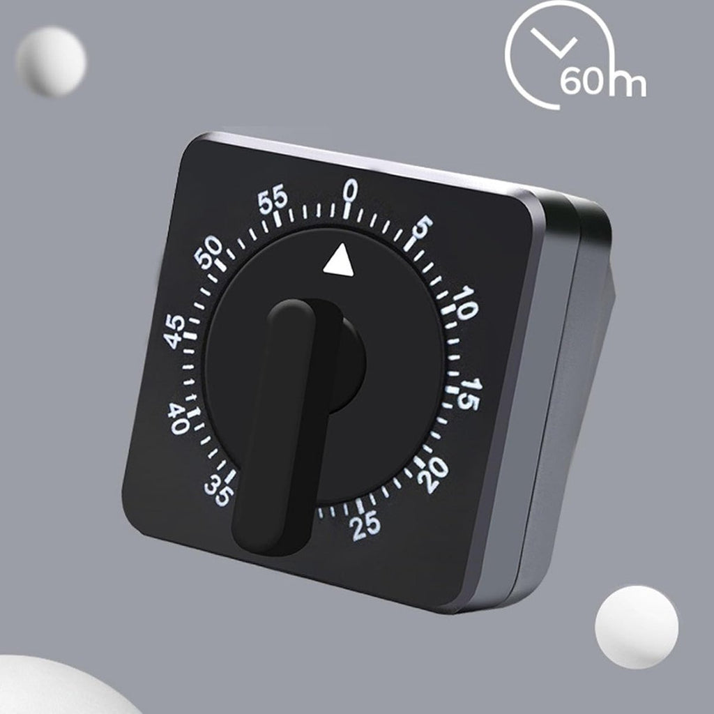 Kitchen Timer - Analog Kitchen Timer - Mechanical Kitchen Timer - 60 Minutes - Kitchen Gadget - Timer - Cooking Timer - Kitchen Tool - Suitable for Baking, Pastry, Cooking Eggs - Black