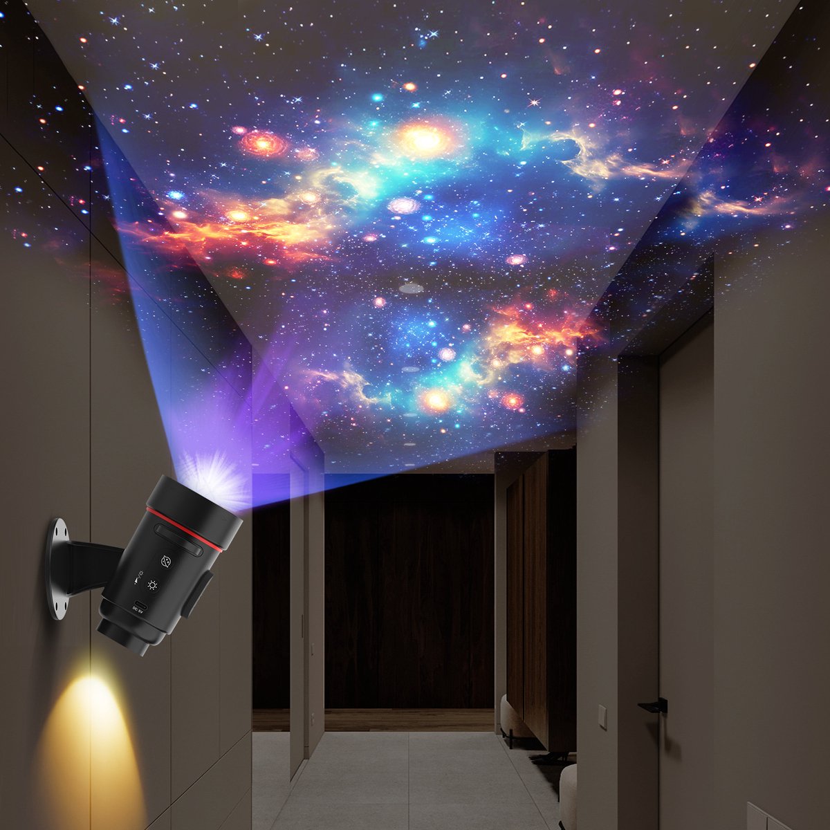 Projector - Starry Sky Projector - Star Projector - HD Starry Sky Projector for Planetarium - Rechargeable - with 2000 mAh battery - 360° Rotating Wall Mount - For Room Decoration - For Children and Adults