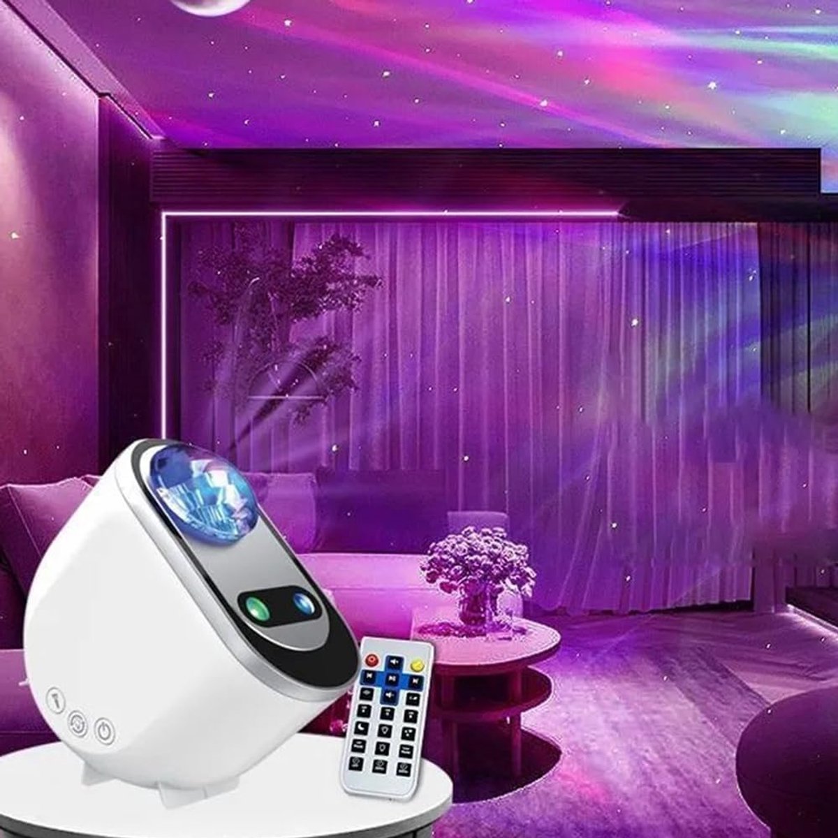 Projector - Starry Sky Projector - Star Projector - Star Projector - Nebula Lighting Projector - Starry Ceiling Projection Lamp - USB Plug - With Remote Control - For Bedroom Decoration