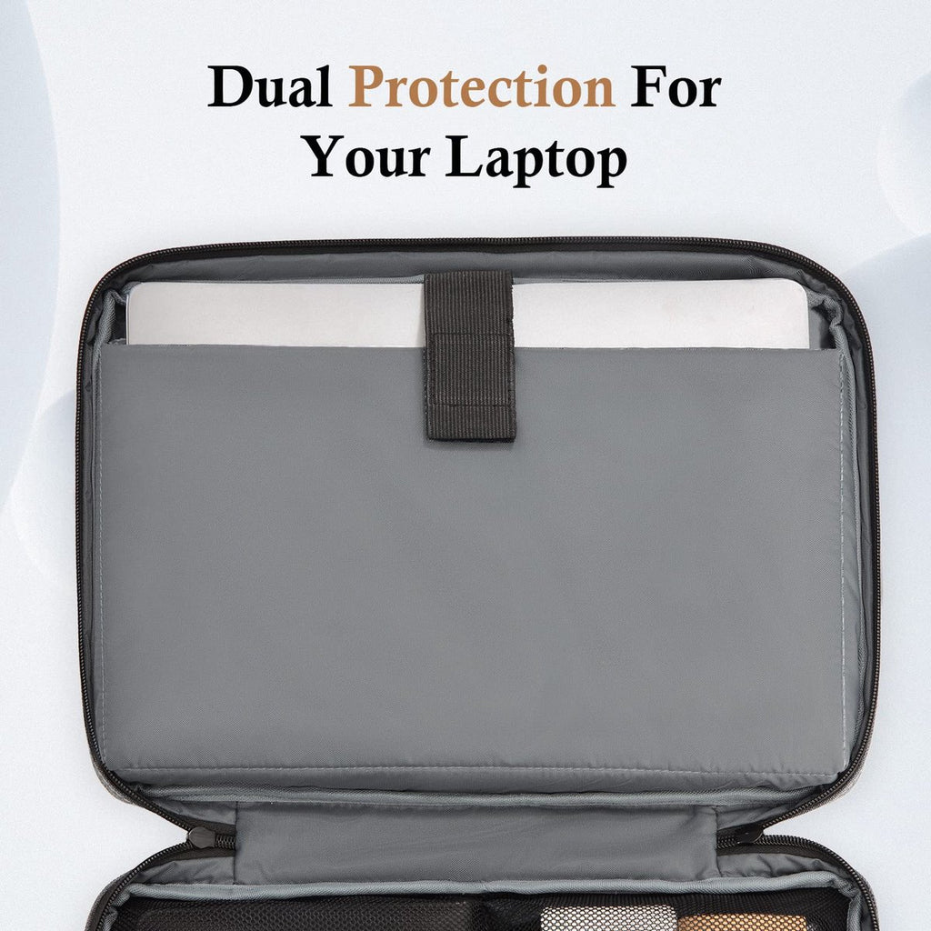 15.6-inch Laptop Sleeve - Shockproof, Scratch-resistant, and Splash-proof - Includes an Extra Storage Compartment for Baby Clothes Accessories - Black/Gray