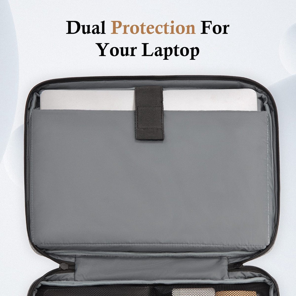 15.6-inch Laptop Sleeve - Shockproof, Scratch-resistant, and Splash-proof - Includes an Extra Storage Compartment for Baby Clothes Accessories - Black/Gray