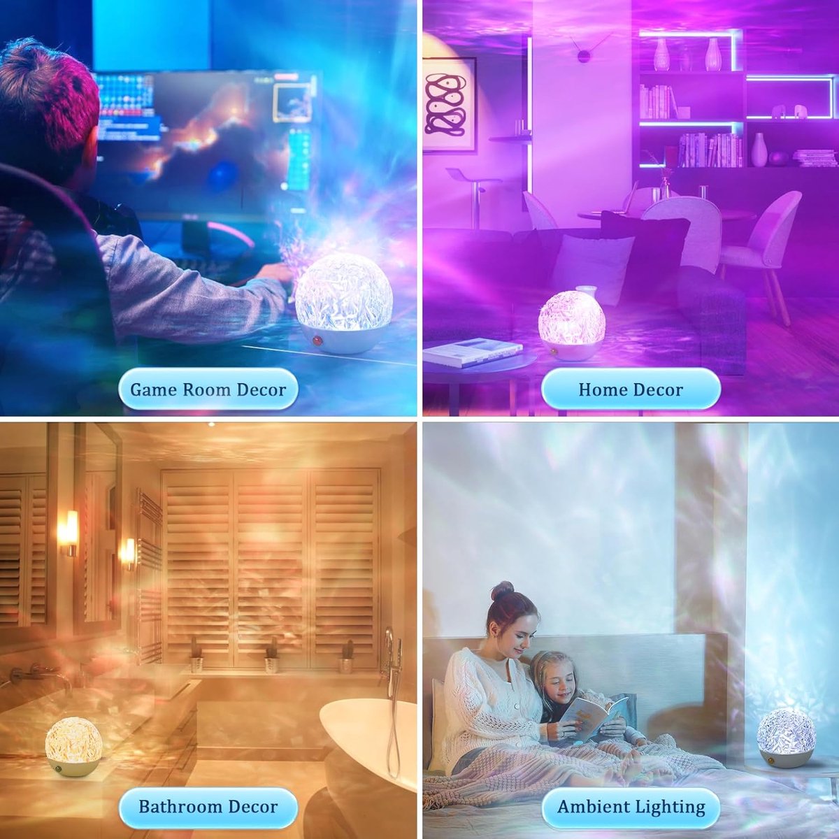 Projector - Starry Sky Projector - Starry Sky Lamp - 16 Color LED - Wave Lamp - Decorative Projector - With Remote Control - For Bedroom