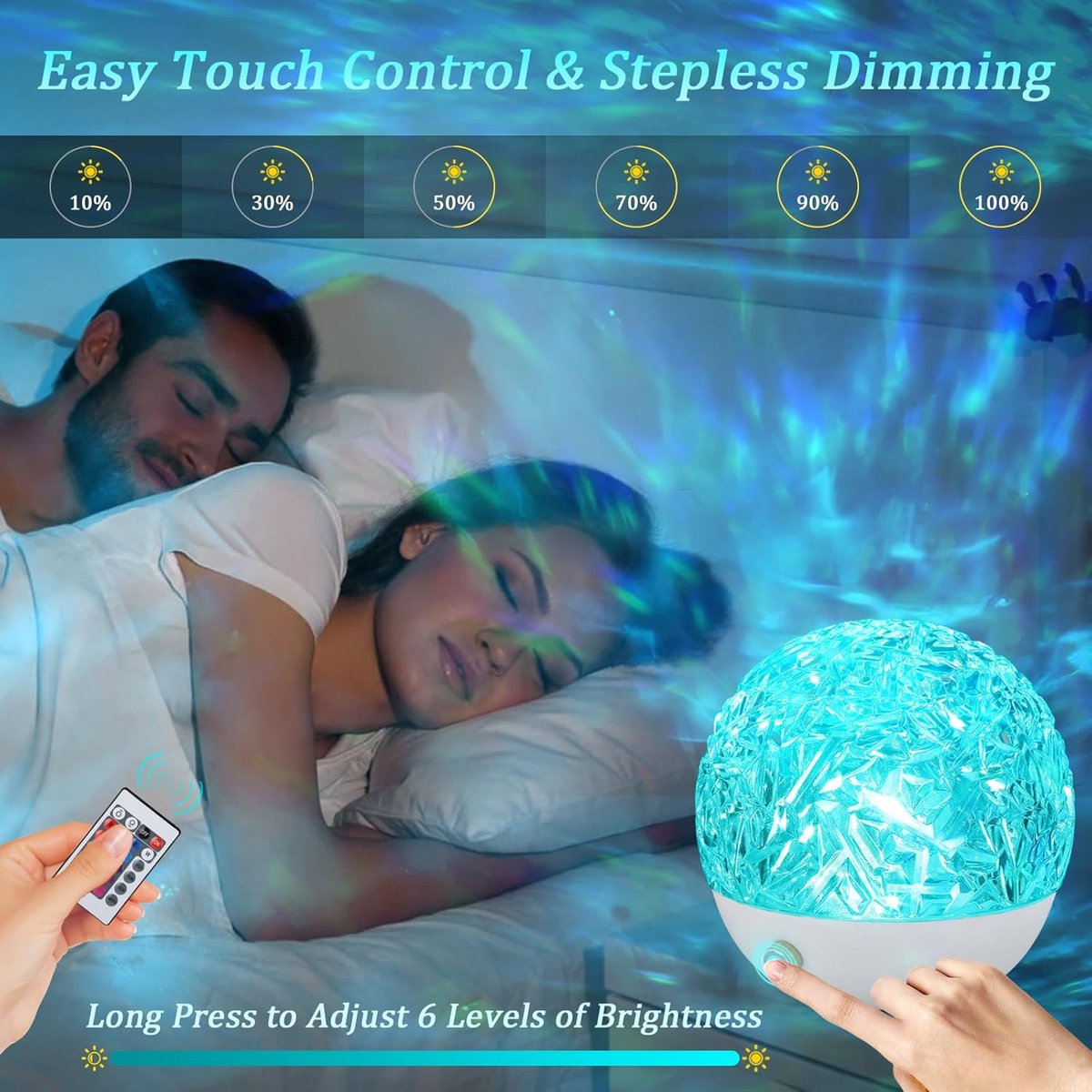 Projector - Starry Sky Projector - Starry Sky Lamp - 16 Color LED - Wave Lamp - Decorative Projector - With Remote Control - For Bedroom