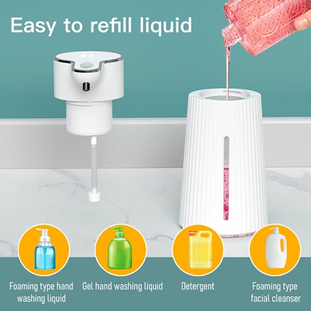 Automatic Soap Dispenser 400ml Touchless USB-C Rechargeable Soap Pump