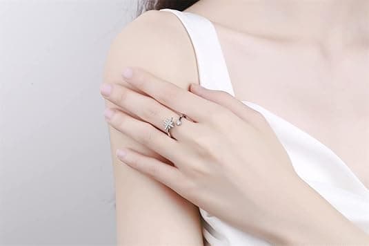 3-Piece Adjustable Stress Ring for Women with Rotatable Decor, Anxiety Relief, One Size
