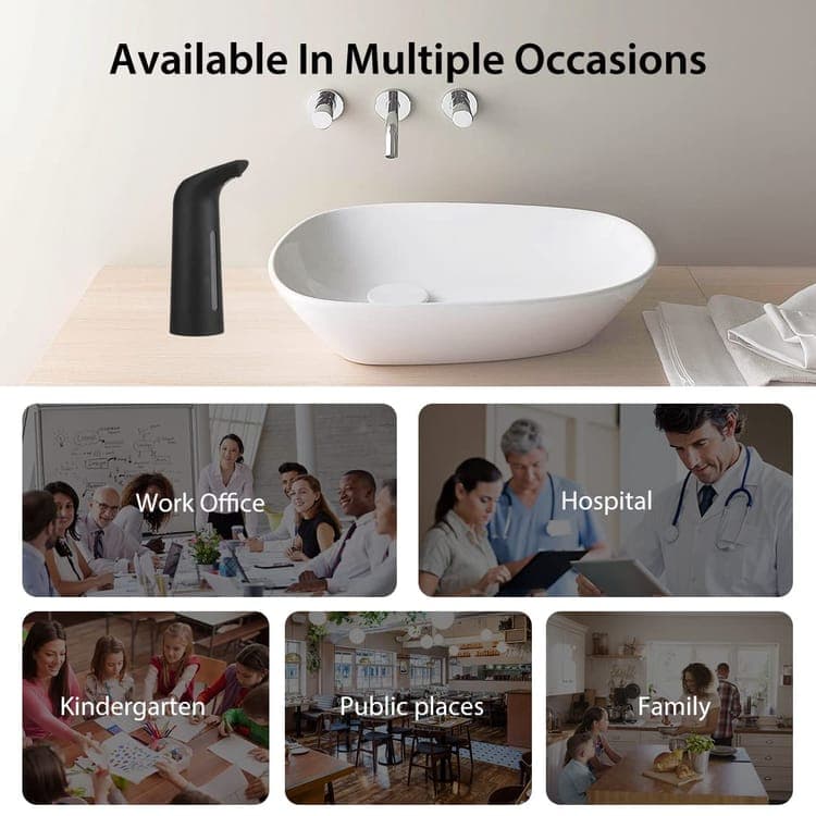 400ml Touchless Automatic Liquid Soap Dispenser, Black