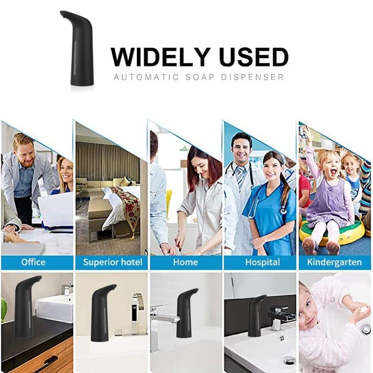 400ml Touchless Automatic Liquid Soap Dispenser, Black
