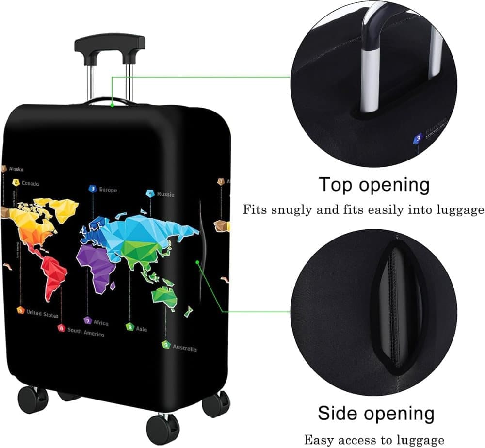 Elastic Suitcase Cover Travel Luggage Protective Cover Scratch Resistant Black, S (18-20 inch)