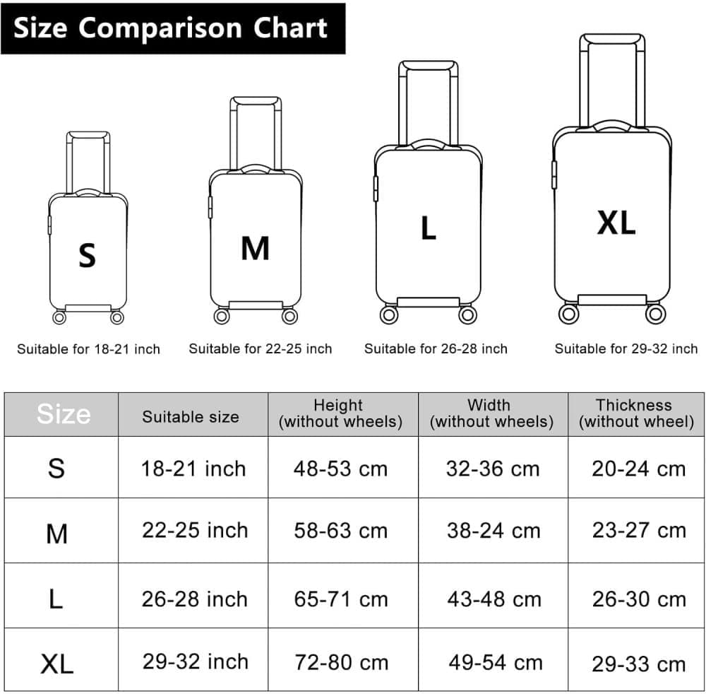 Elastic Suitcase Cover Travel Luggage Protective Cover Scratch Resistant Black, S (18-20 inch)