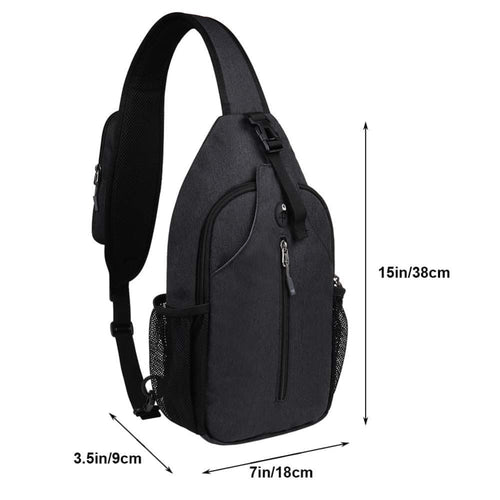 1 Crossbody Chest Backpack with Headphone Jack, Multifunctional Unisex Shoulder Bag for Hiking Travel Climbing, Pink