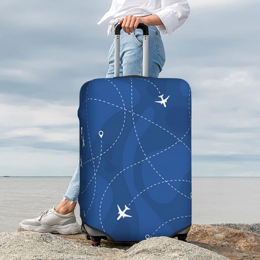 Reinforced Elastic Suitcase Cover Dustproof Durable Double-Sided Printing, 18-32 Inch