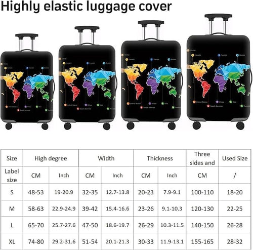 18-32 Inch Elastic Suitcase Cover, Washable Luggage Protector Reusable Travel Protective Cover, M 22-24 Inch