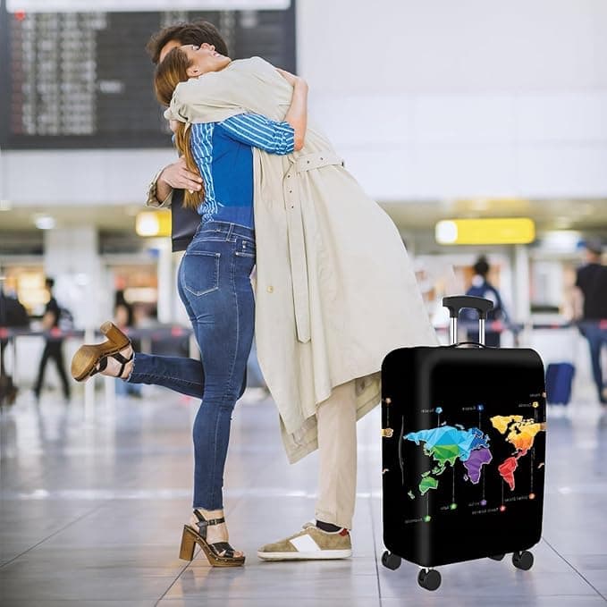 18-32 Inch Elastic Suitcase Cover, Washable Luggage Protector Reusable Travel Protective Cover, M 22-24 Inch