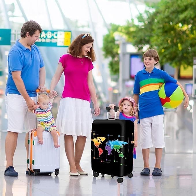 18-32 Inch Elastic Suitcase Cover, Washable Luggage Protector Reusable Travel Protective Cover, M 22-24 Inch