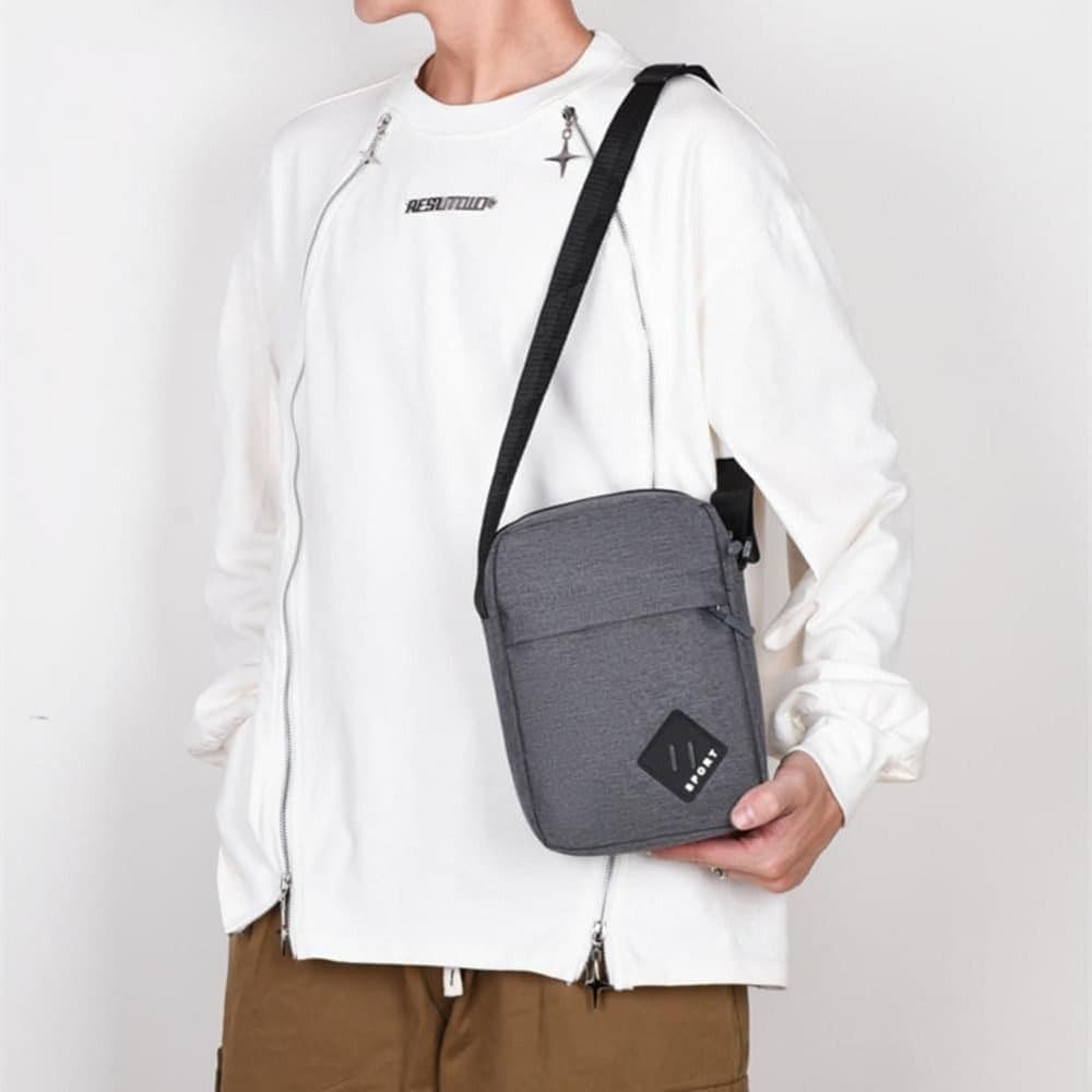 Waterproof Shoulder Backpack Multifunctional with Two Compartments, 16x23x9cm Gray