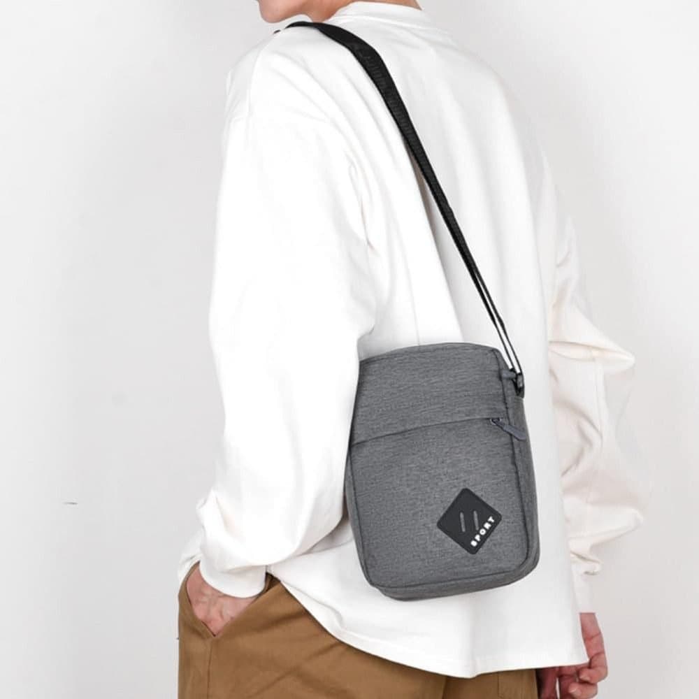 Waterproof Shoulder Backpack Multifunctional with Two Compartments, 16x23x9cm Gray