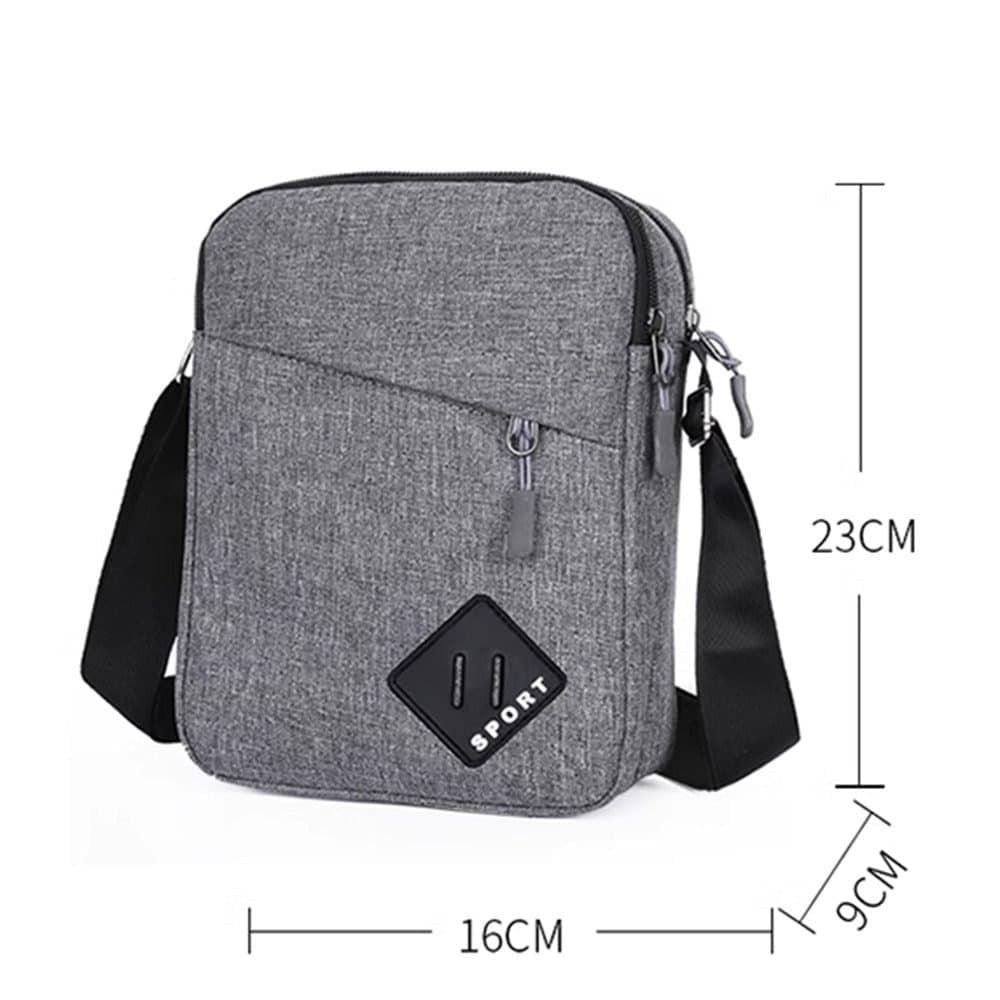 Waterproof Shoulder Backpack Multifunctional with Two Compartments, 16x23x9cm Gray