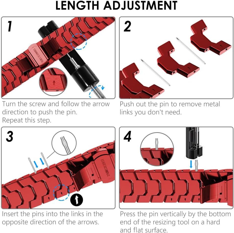 Stainless Steel Watch Band Compatible with Apple Watch Ultra Series Red Gold, 38mm/ 40mm/ 41mm