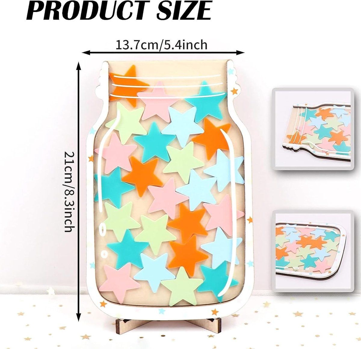 25-Piece Multicolor Star Reward Jar Set for Kids, Reusable Behavior and Achievement Chart