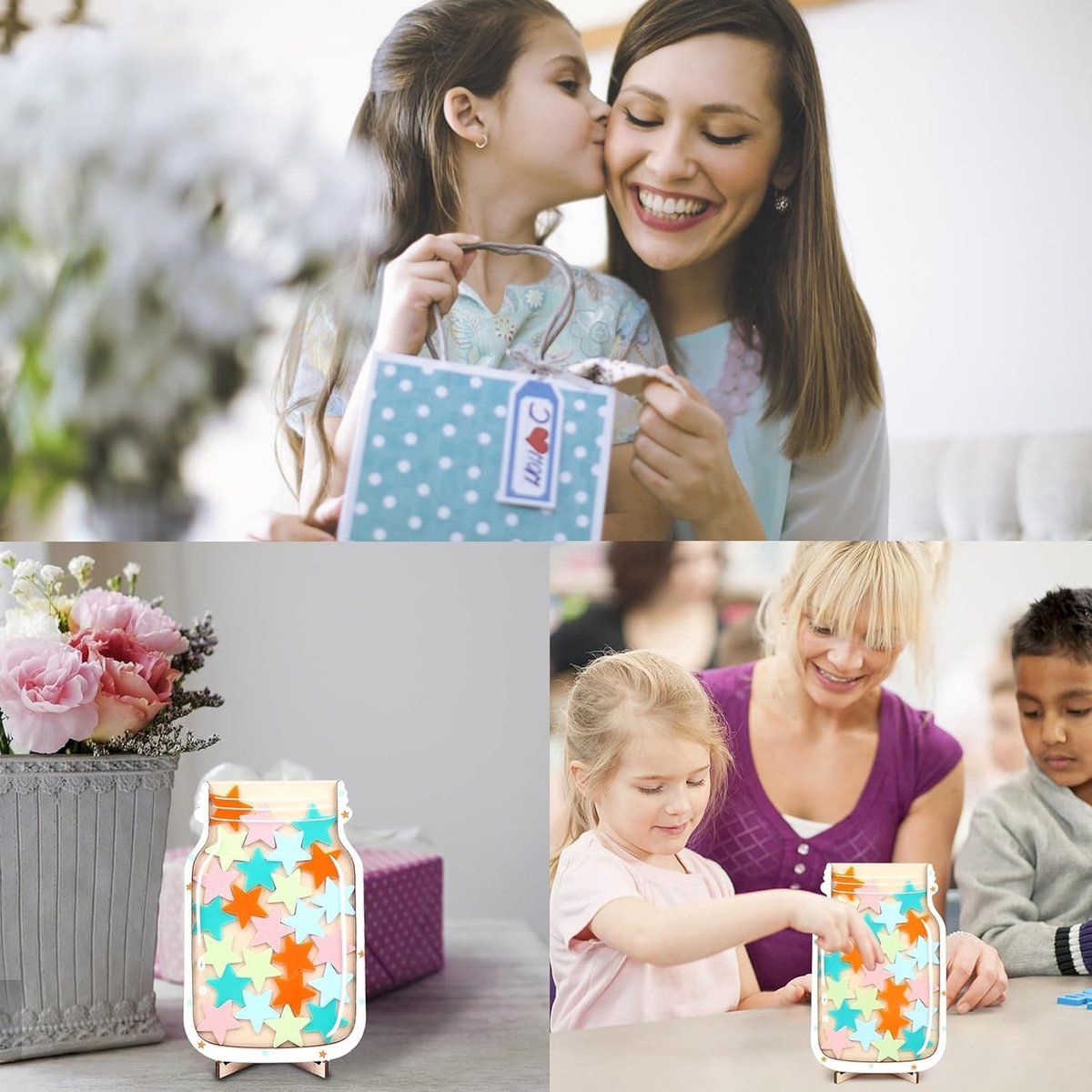 25-Piece Multicolor Star Reward Jar Set for Kids, Reusable Behavior and Achievement Chart