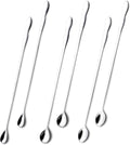Coffee spoons - Iced tea spoons - Long-handled spoons - Stirring spoons for coffee, ice cream, and cocktails - Stainless steel stirrers - 32 cm dessert spoons (6-pack)